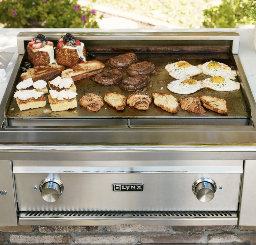 grilling breakfast on a Lynx barbecue grill